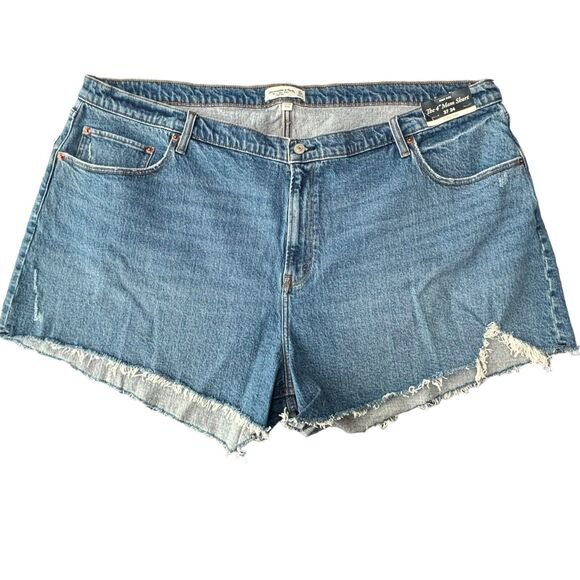 Abercrombie & Fitch 37/24 Women's 4" High Rise The Mom Cut Off Jean Shorts - Picture 1 of 8